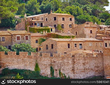 Tossa de Mar old town Vila Vella in Costa Brava of Catalonia masonry stone