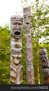 totem poles of the aborigines of Kamchatka: Itel'men and Koryak