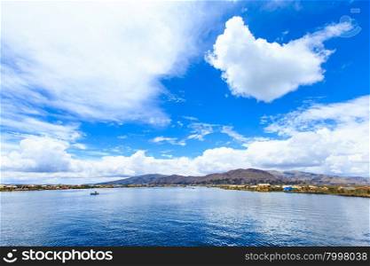 Totora boat on the Titicaca lake near Puno, Peru&#xA;&#xA;
