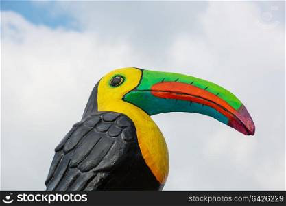 Toucan sculpture in Costa Rica, Central America