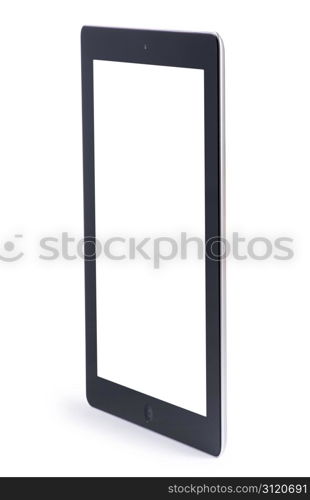 Touch screen tablet computer with blank screen Isolated on white