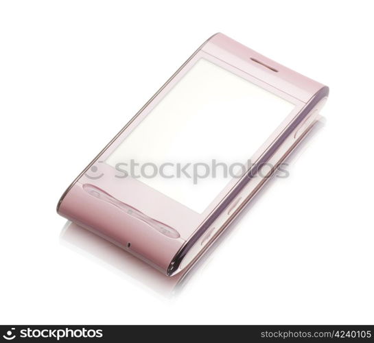 touchscreen smartphone isolated on white