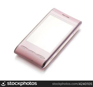 touchscreen smartphone isolated on white
