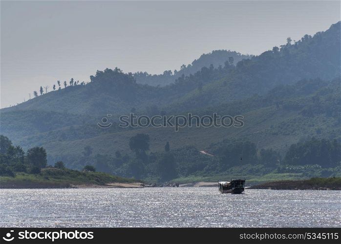 Tourboat in the River Mekong, Laos