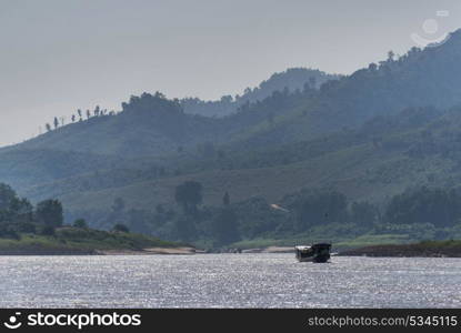 Tourboat in the River Mekong, Laos