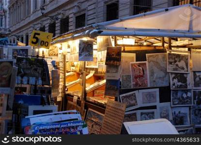 Tourist&acute;s postcard stand, Rome
