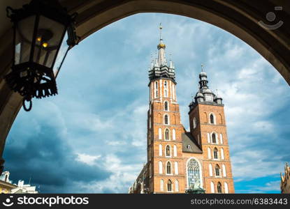 tourist architectural attractions in the market square of Krakow
