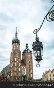 tourist architectural attractions in the market square of Krakow