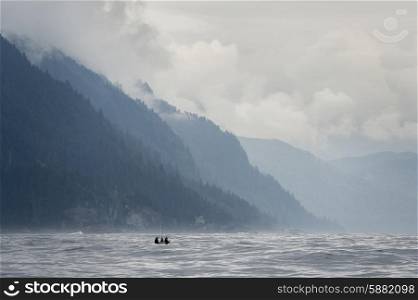 Tourist fishing in the Pacific Ocean, Skeena-Queen Charlotte Regional District, Haida Gwaii, Graham Island, British Columbia, Canada