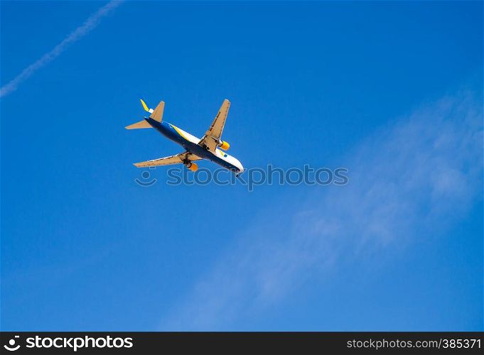 Tourist liner of the airline Azur Air Ukraine taking off into the sky from Sharm el-Sheikh airport on November 21, 2018 at 10:50 in the morning flying to Ukraine