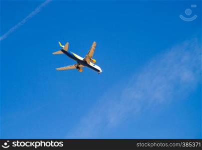 Tourist liner of the airline Azur Air Ukraine taking off into the sky from Sharm el-Sheikh airport on November 21, 2018 at 10:50 in the morning flying to Ukraine