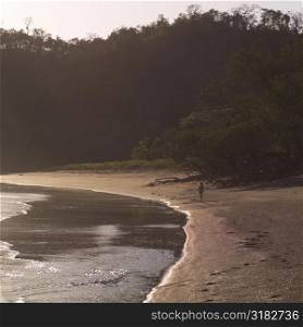 Tourist on a beach in Costa Rica
