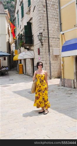 tourist relax and have fun at dubrovnik on adreatic sea at summer vacation