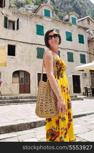 tourist relax and have fun at dubrovnik on adreatic sea at summer vacation