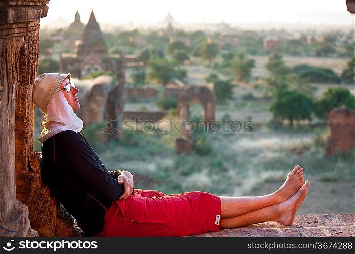 Tourist resting in Bagan ,Myanmar