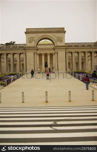Tourists at a palace, California Palace of the Legion of Honor, San Francisco, California, USA