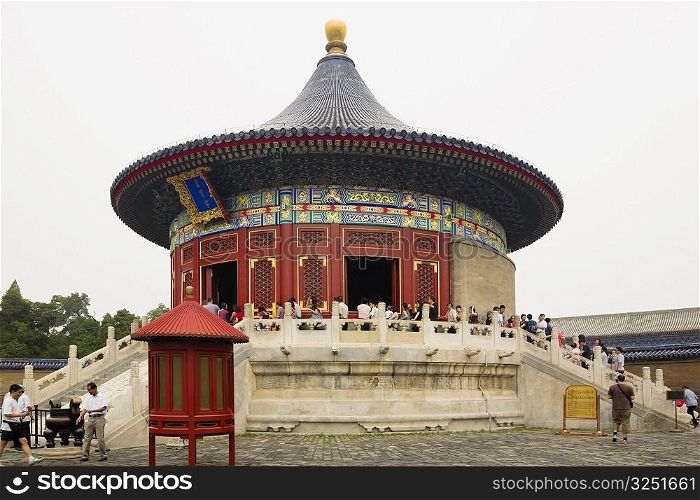 Tourists at a temple, Imperial Vault Of Heaven, Temple of Heaven, Beijing, China