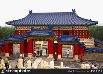 Tourists at a temple, Temple Of Heaven, Beijing, China