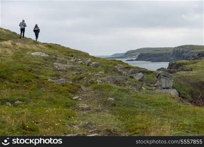 Tourists at North Bird Island, Bonavista Peninsula, Newfoundland And Labrador, Canada
