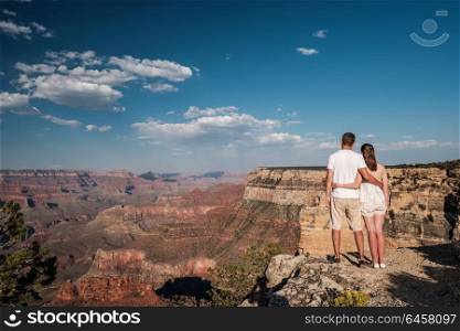 Tourists hiking at Grand Canyon, Arizona, USA