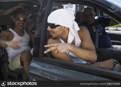 Tourists in a car