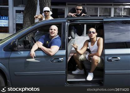 Tourists in a car