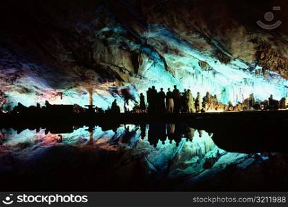 Tourists in a cave, Guilin, China