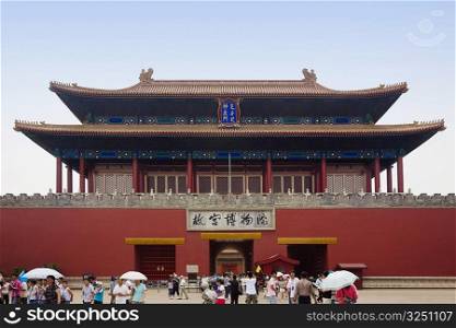 Tourists in front of a building, Forbidden City, Beijing, China