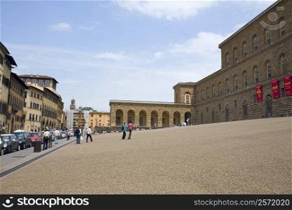 Tourists in front of a palace, Palazzo Pitti, Florence, Italy