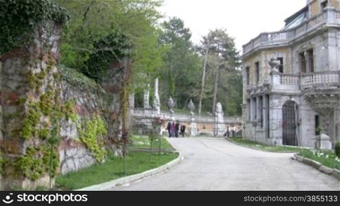 Tourists in Vorontsovsky palace in Crimea I.