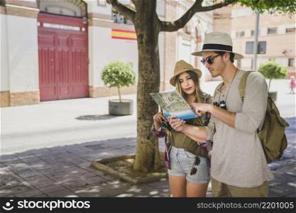 tourists looking place