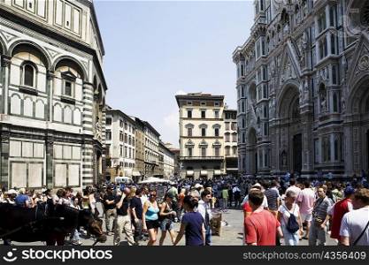 Tourists on a road, Florence, Tuscany, Italy