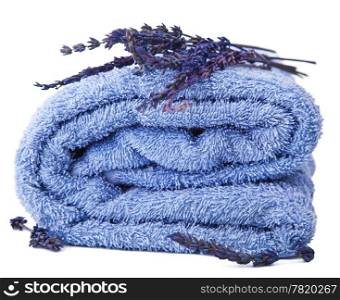 towel and lavender isolated