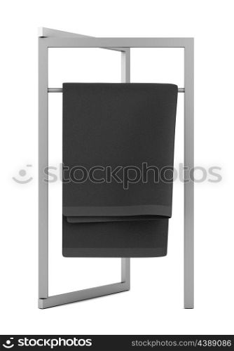 towel on standing hanger isolated on white background