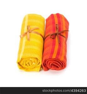 Towel roll isolated on white background