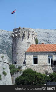 Tower and city wall of Korchula, Croatia