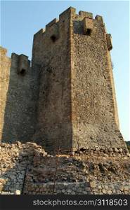 Tower and wall of monastery Manasija near Despotovats, serbia