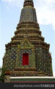 tower bangkok in the temple thailand abstract cross colors roof wat palaces asia sky and colors religion mosaic sculpture