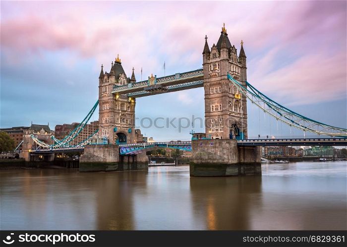 Tower Bridge and River Thames in the Morning, London, United Kingdom