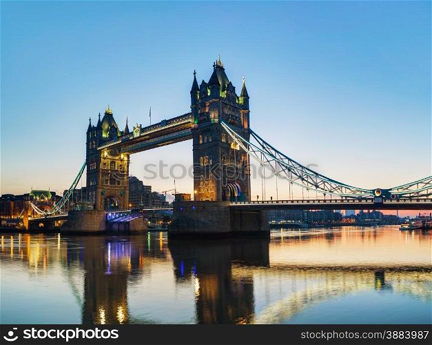 Tower bridge in London, Great Britain in the morning