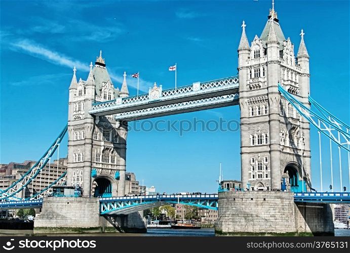 Tower bridge London in sunny spring day