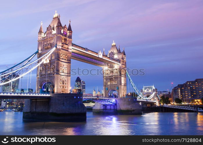 Tower Bridge twilight London, England, UK