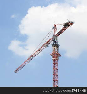 Tower crane against beautiful sky