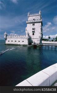 Tower in a river, Belem Tower, Lisbon, Portugal