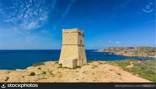 tower in Malta. typical watchtower military purposes on the coasts of Malta