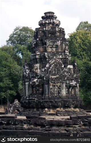 Tower in the middle of pond, Angkor, Cambodia