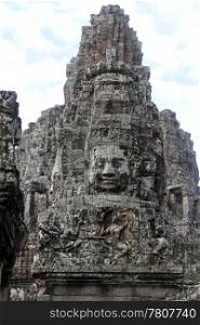Tower in the temple Bayon, Angkor wat, Cambodia