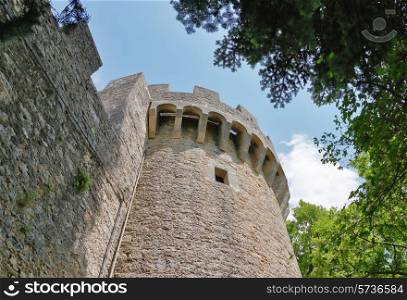 Tower of a medieval castle in Italy