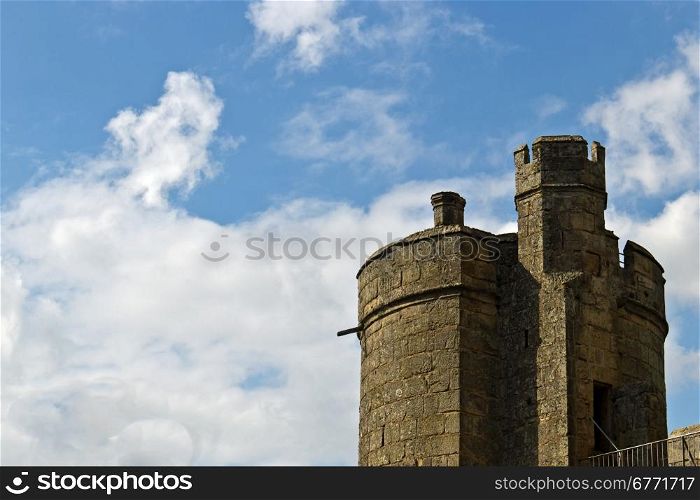 Tower of a stone medival castle fortress