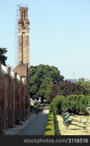 Tower of Beograd fortress and guns from Military museum, Serbia